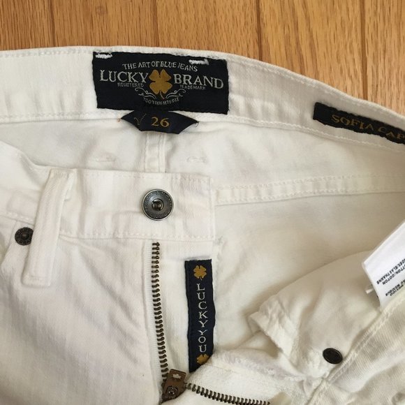Lucky Brand White Sofia Jean Capri Size 26/2 - Picture 4 of 13